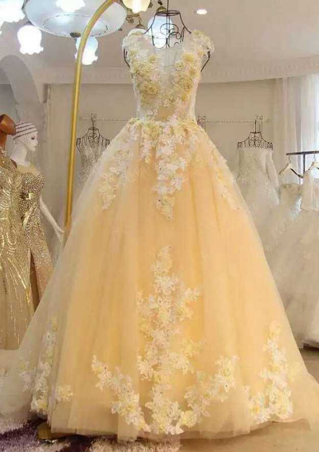 Bateau A-Line/Princess Chapel Train Lace Wedding Dress With Pleated - Wedding Dresses - Stacees Bateau A-Line/Princess Chapel Train Lace Wedding Dress With Pleated - Wedding Dresses - Stacees