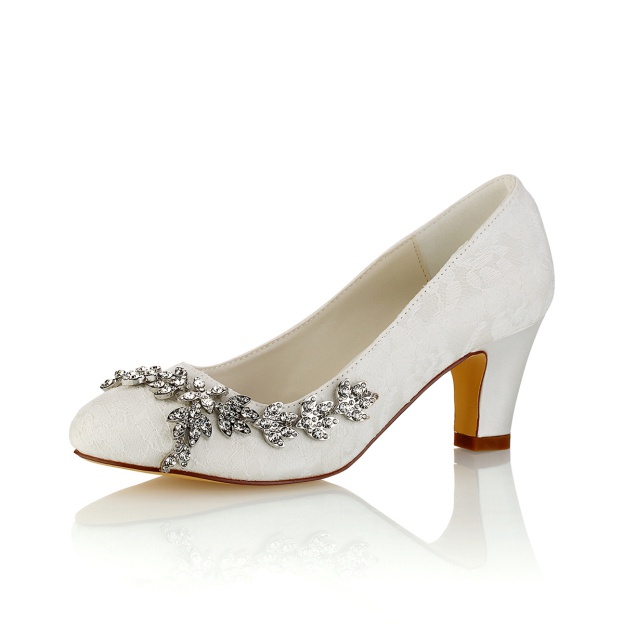 Women's Wedding Shoes Opened Toe Chunky Heel Crossed Straps Chic Simple Buckle Bridal Shoes