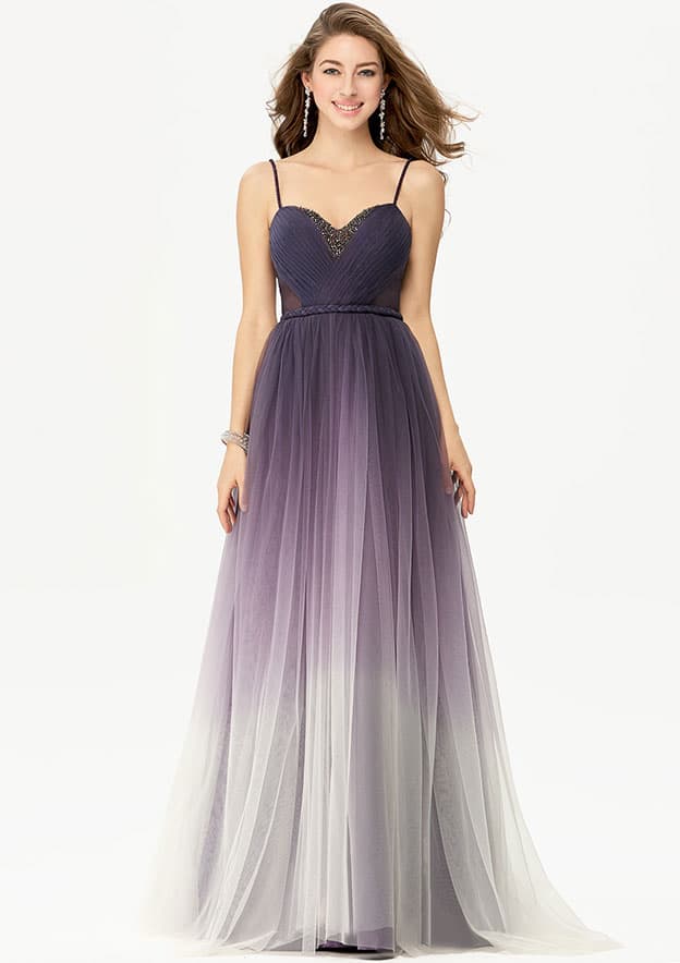 Modern A-line Sweetheart Neck Sleeveless Lace Up Sweep/Brush Train Prom Dress main image 1