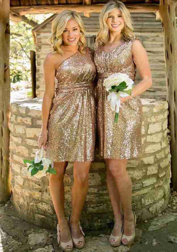 A-Line/Princess Sweetheart Sleeveless Long With Ruched Sequins Bridesmaid Dresses for Women main image 0