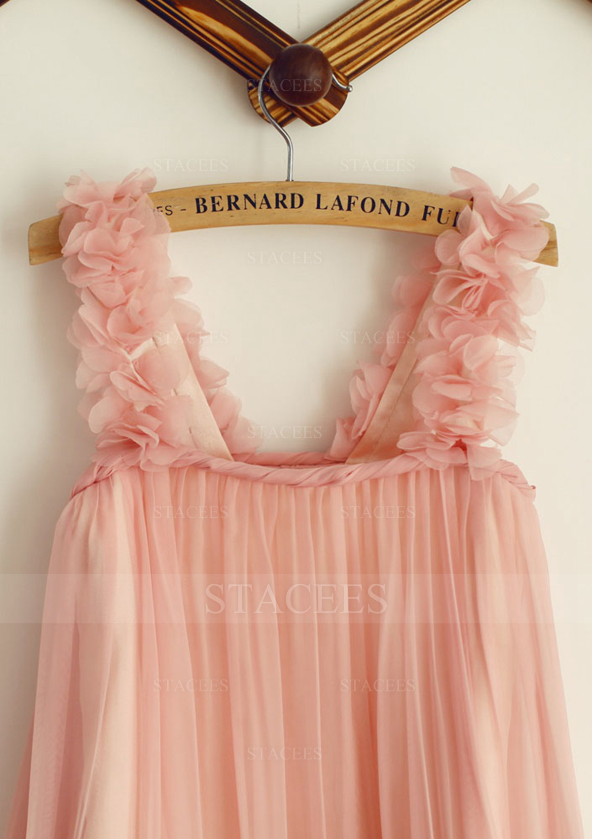 beach flower girl dresses Buy Cap Sleeves Lace Chiffon Beach Flower Girl Dresses With Bowknot OF123 main image 0