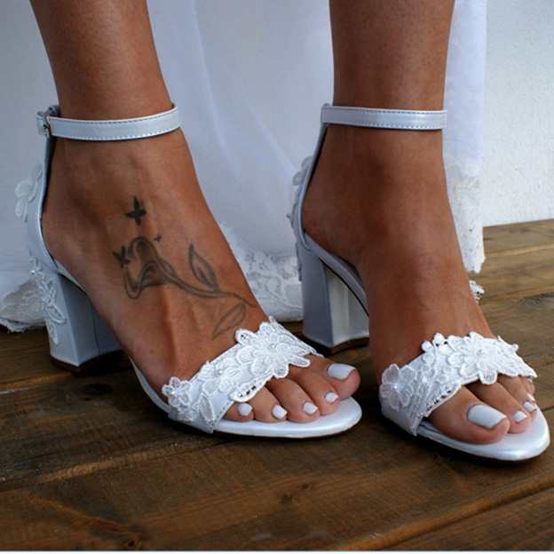 Femmes talons peep toe escarpins talon compensé chaussures d'extérieurw avec sangle de cheville S1084994 - Chaussures