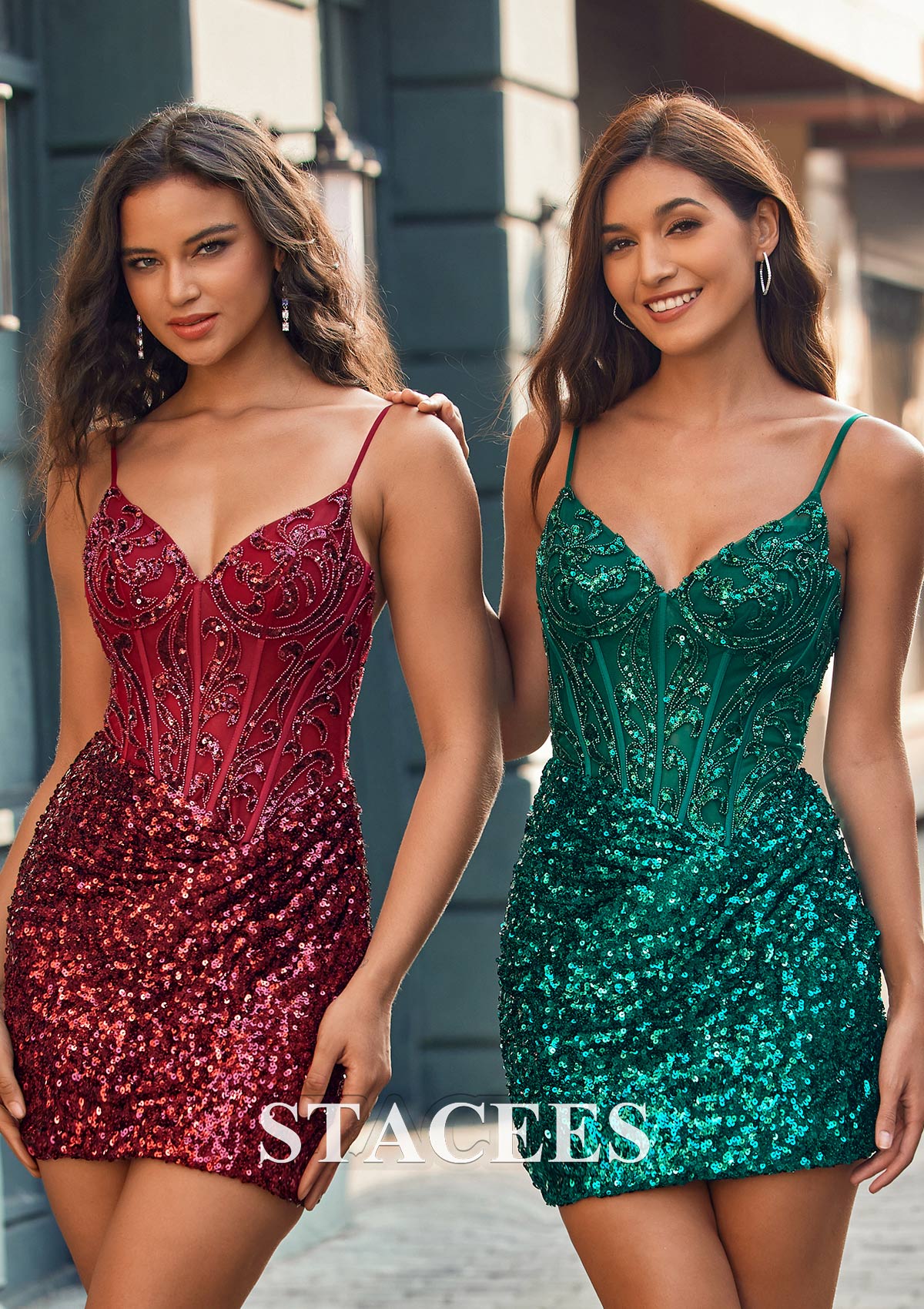 Robe à Paillettes Pour Femme - Mini Robe Portefeuille Avec Torsade Devant - Col En V Et Manches à Volants - Pour Soirée, Cocktail Ou Fête
