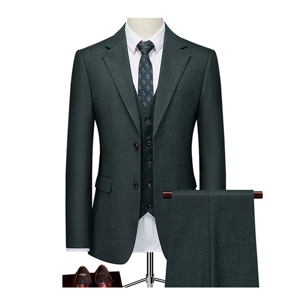 Notch Lapel Single Breasted 3 Piece Men's Wedding Suit 