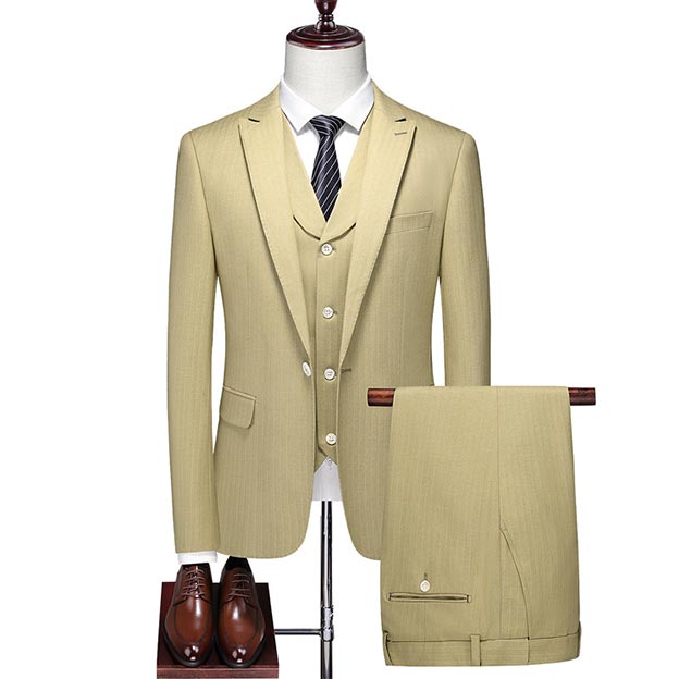 Peak Lapel Single Breasted 3 Piece Men's Prom Suit 
