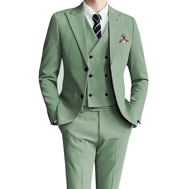 Peak Lapel Single Breasted 3 Piece Men's Prom Suit