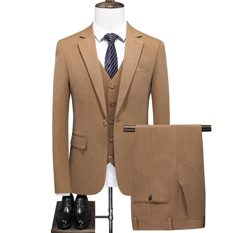 Notch Lapel 3 Piece Single Breasted Men's Wedding Suit