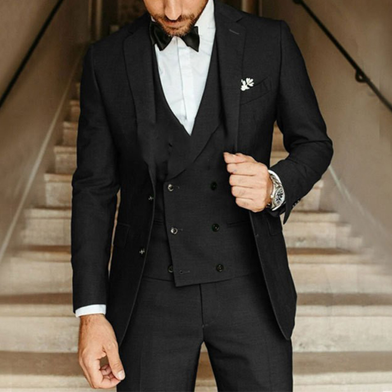Notch Lapel 3 Piece Single Breasted Men's Wedding Suit