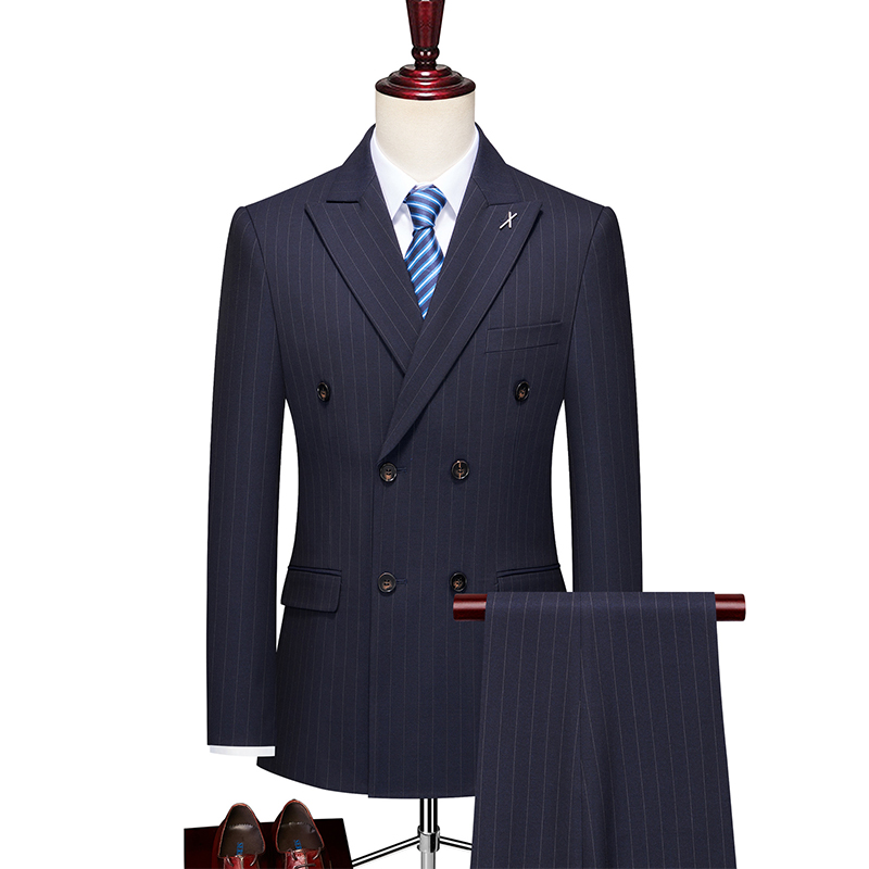 Notch Lapel 2 Piece Double-breasted Men's Wedding Suit 