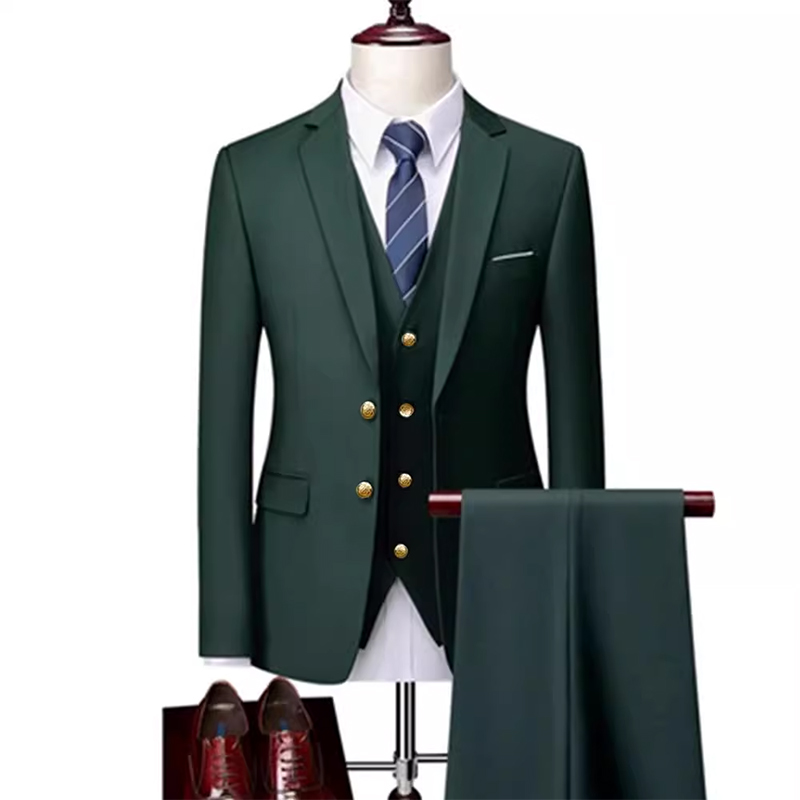 Notch Lapel 3 Piece Single Breasted Men's Wedding Suit 