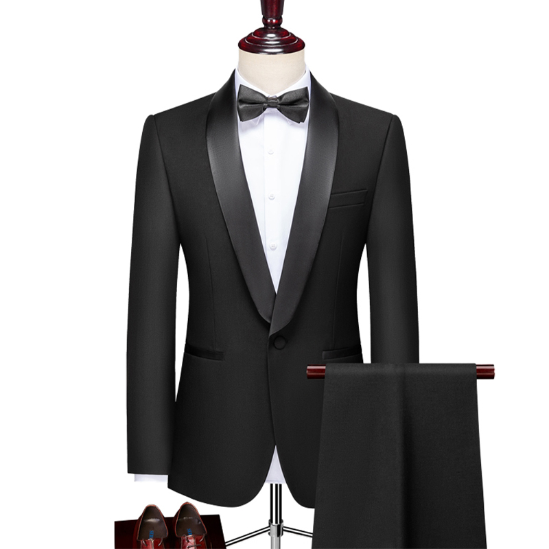 Shawl Lapel 2 Piece Single Breasted Men's Wedding Suit 