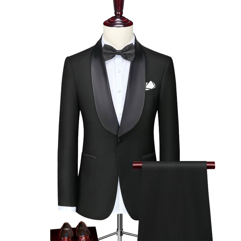 Shawl Lapel 2 Piece Single Breasted Men's Wedding Suit 