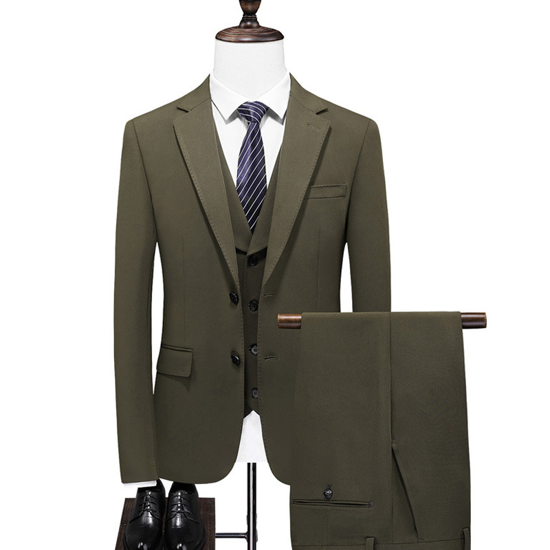 Peak Lapel 3 Piece Single Breasted Men's Wedding Suit