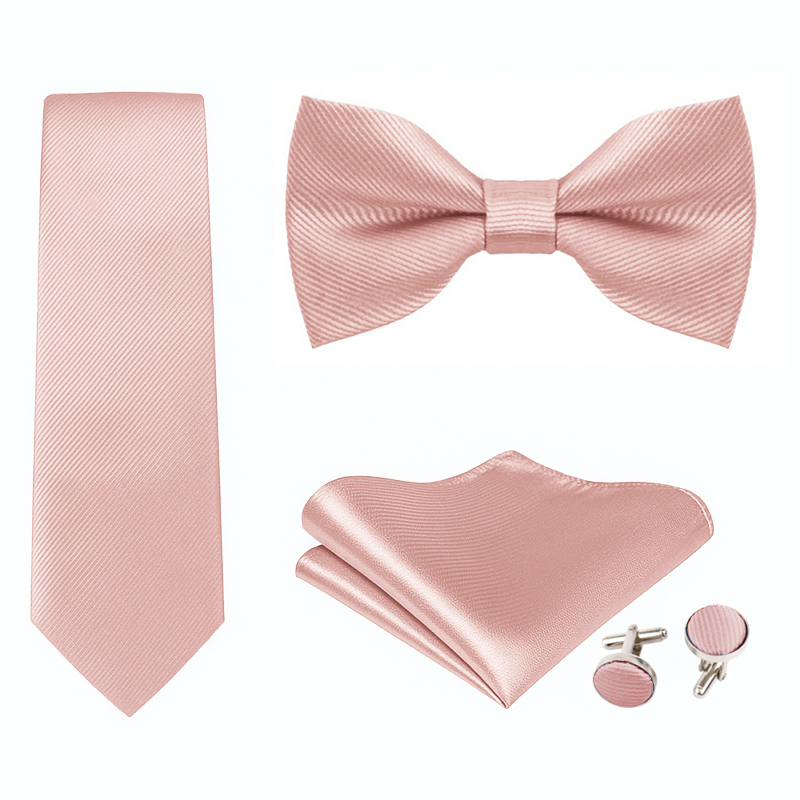 Men’s 4-Piece Solid Twill Tie Set