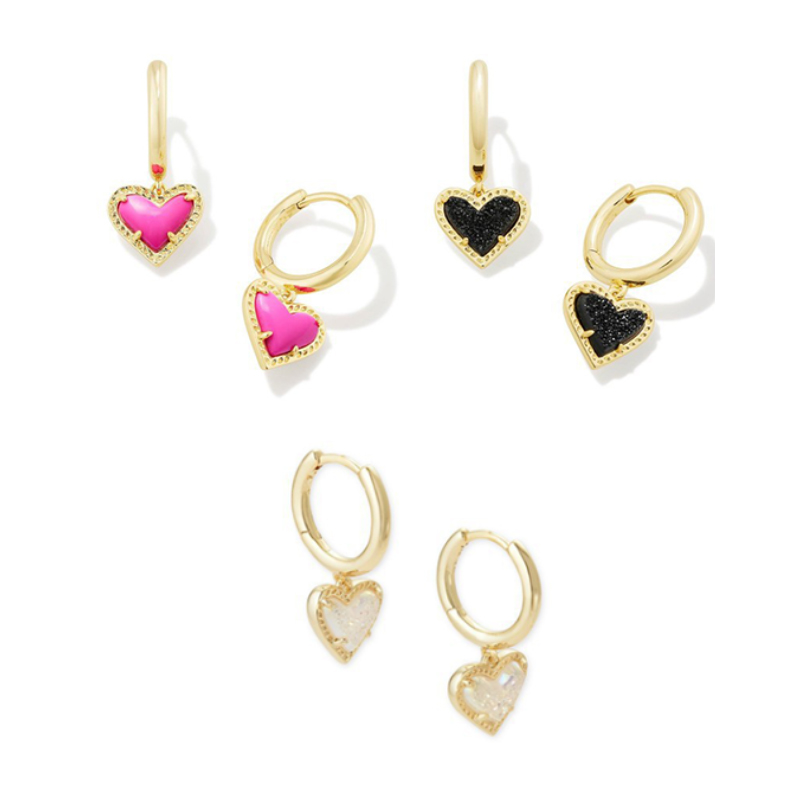 Stylish Sweet Female Copper Resin Heart Earrings