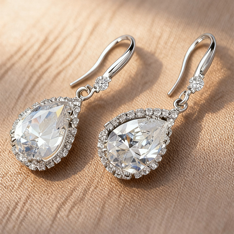 Exquisite Gorgeous Girls' Alloy Earrings with Artificial Crystal