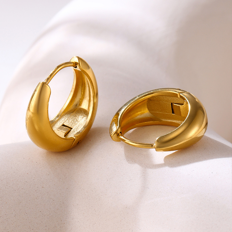 Classique élégant acier inoxydable boucles d'oreilles