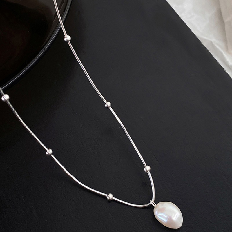Gorgeous Unique Female Titanium Steel Necklace with Pearl