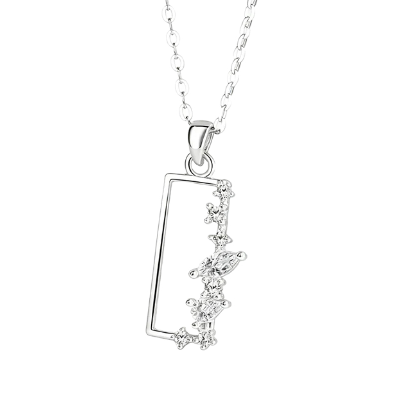 Romantic Simple Female S925 Silver Necklace with Cubic Zirconia