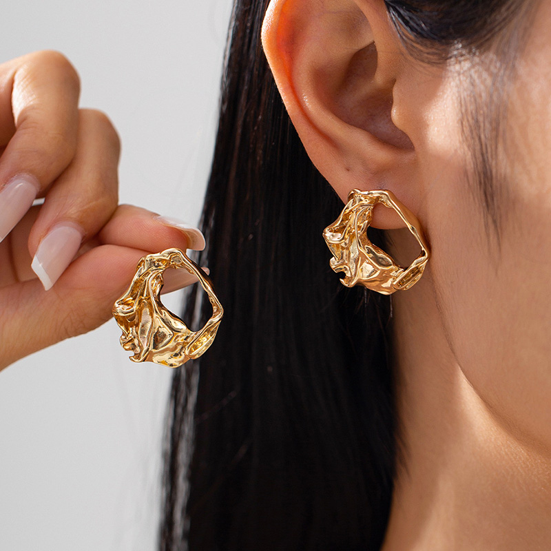 Chic Elegant Stylish Ladies' irregular Iron Earrings