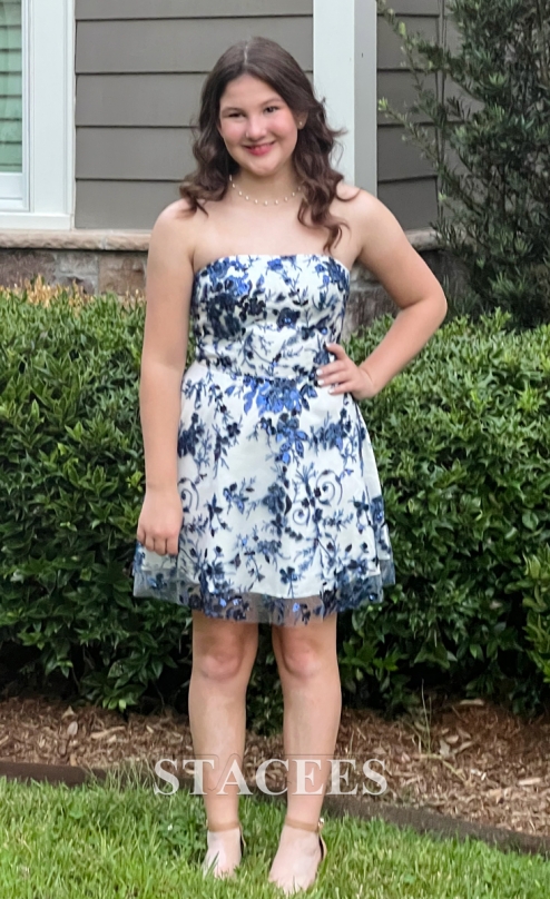 Beaded Floral Strapless Homecoming Dress with A-line Skirt S8808H - Homecoming  Dresses - Stacees