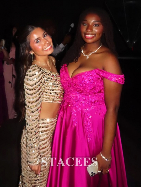 A-line Off-Shoulder Embroidered Ball Gown Prom Dress with Detachable Straps  S8988P - Prom Dresses - Stacees